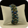 Bead weaving firepolish bracelet in blue