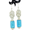 Boucles d'oreilles Blue silver foil murano earrings